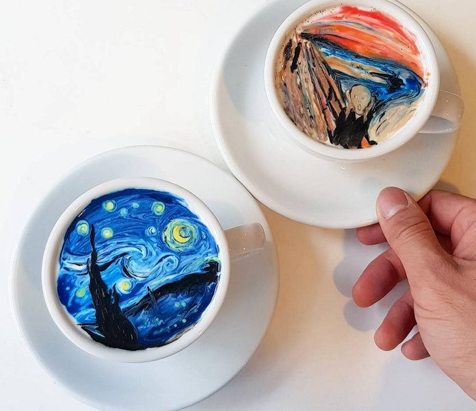 Koreański barista zamienia filiżanki z kawą w prawdziwe dzieła sztuki