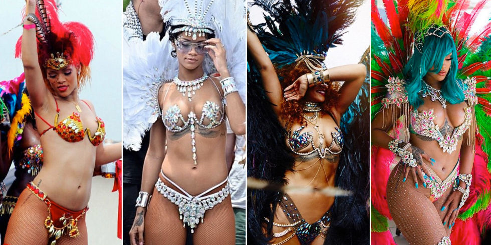 Rihanna i jej niesamowite karnawałowe kreacje z festiwalu na Barbadosie