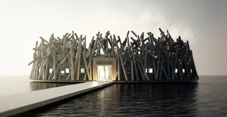 Arctic Bath Hotel będzie pływać po szwedzkiej rzece i zapewni najlepsze widoki podczas zorzy polarnej<