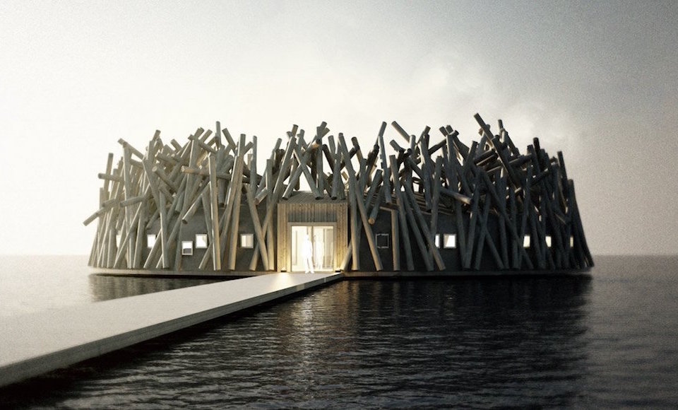 Arctic Bath Hotel będzie pływać po szwedzkiej rzece i zapewni najlepsze widoki podczas zorzy polarnej