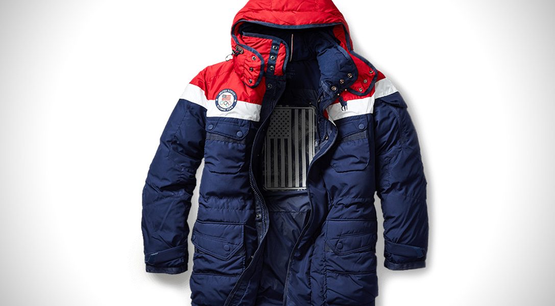 Najcieplejszą kurtkę sezonu zdobi logo Ralph Lauren i flaga olimpijska