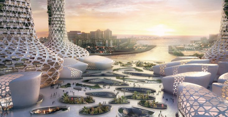 Niesamowity projekt wieżowców łączy nowoczesną architekturę z naturalnym środowiskiem Dubaju<