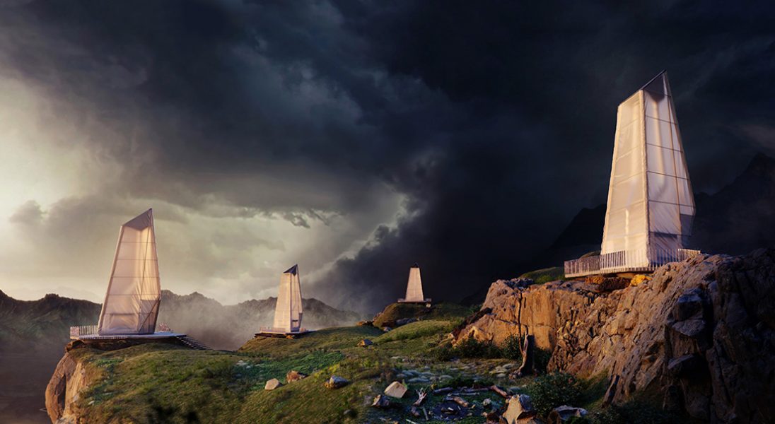 Polak zaprojektował niezwykłe kabiny w kształcie monolitów inspirowane nordycką mitologią
