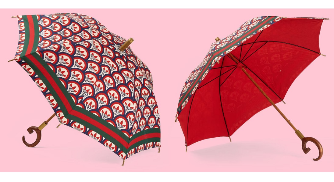 We wspólnej kolekcji adidas x Gucci znalazł się parasol który… nie chroni przed deszczem<