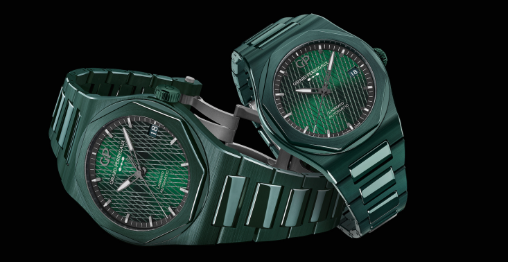 Zielony zegarek “Absolwent” to efekt współpracy Astona Martina oraz manufaktury zegarmistrzowskiej Girard-Perregaux <